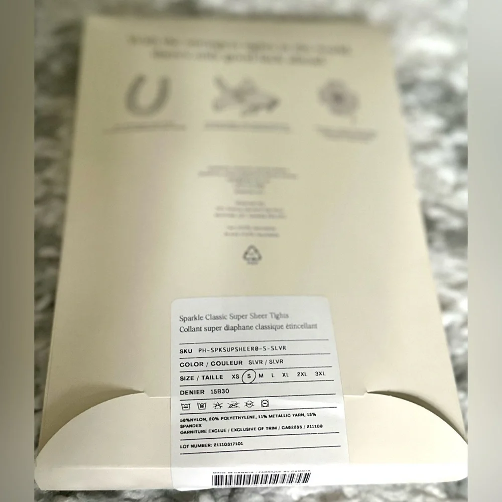 ‼️RARE‼️🎸SHEERTEX🎸🔥NWT🔥Classic Super Sheer Sparkle Tights in Silver—S